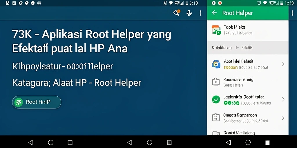 Antarmuka intuitif dari aplikasi Root Helper 73K yang memudahkan pengguna.