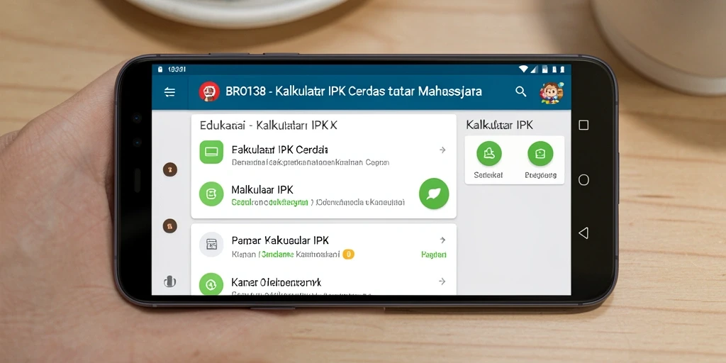 Tampilan antarmuka aplikasi Kalkulator IPK BRO138 yang intuitif dan user-friendly.