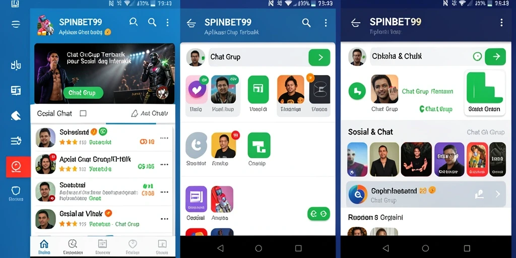 Tampilan antarmuka grup chat yang menarik dan user-friendly di SPINBET99.