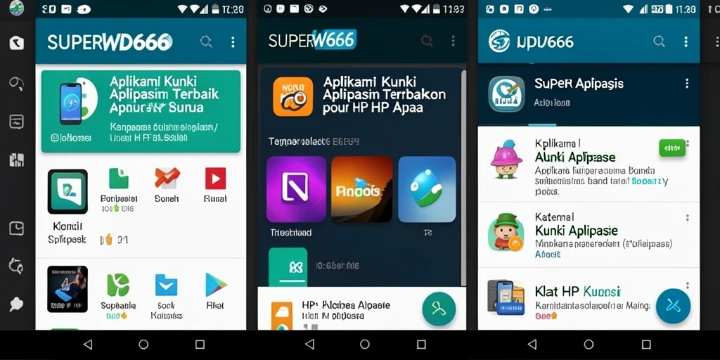 Antarmuka SUPERWD666 yang sederhana dan efektif untuk kunci aplikasi.