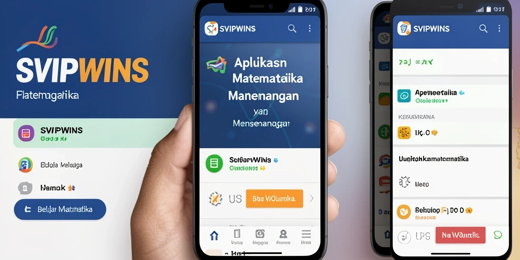 Antarmuka aplikasi SVIPWINS menunjukkan berbagai fitur untuk belajar matematika.